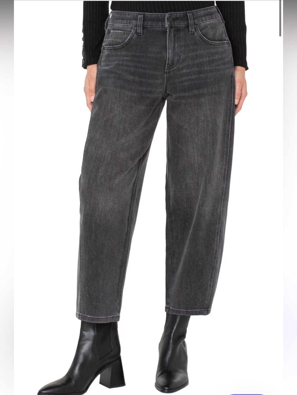 Liverpool Los Angeles The Barrel Mid Rise Cropped Jeans in Ackelson NWT - Picture 1 of 12